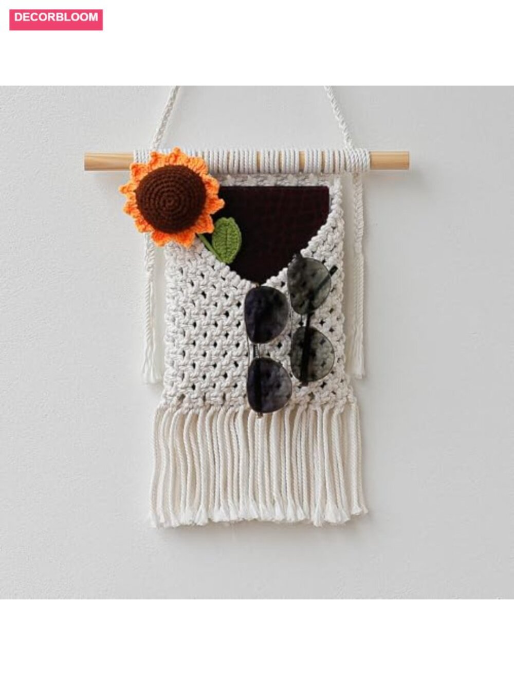 Handmade Macrame Wall Hanging Basket Boho Decor Organizer